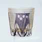JP-108 320ml Handcrafts Japanese Style Purple Whiskey Glass Edo Kiriko‘s Peacock And Chrysanthemum Mesh Design