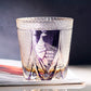 JP-108 320ml Handcrafts Japanese Style Purple Whiskey Glass Edo Kiriko‘s Peacock And Chrysanthemum Mesh Design
