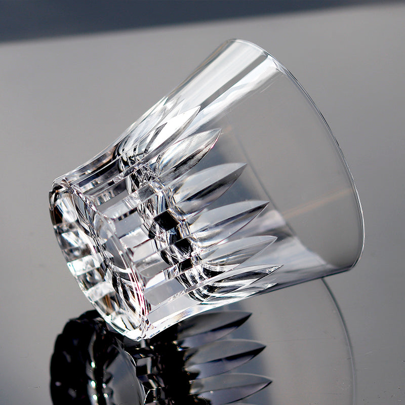 Clear Hand‑Cut Lead‑Free Glass Tumbler Edo‑Kiriko Conical Old Fashioned Whiskey Glass
