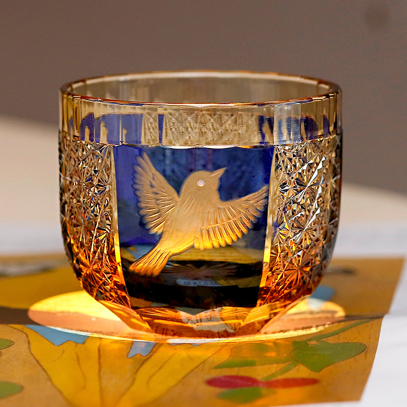 Premium Peace Dove Shot Glass Green/Blue Sake Glass 2oz