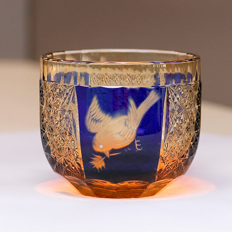 Premium Peace Dove Shot Glass Green/Blue Sake Glass 2oz