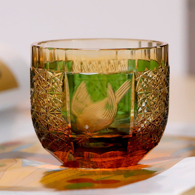 Premium Peace Dove Shot Glass Green/Blue Sake Glass 2oz