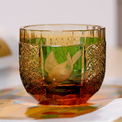 Premium Peace Dove Shot Glass Green/Blue Sake Glass 2oz