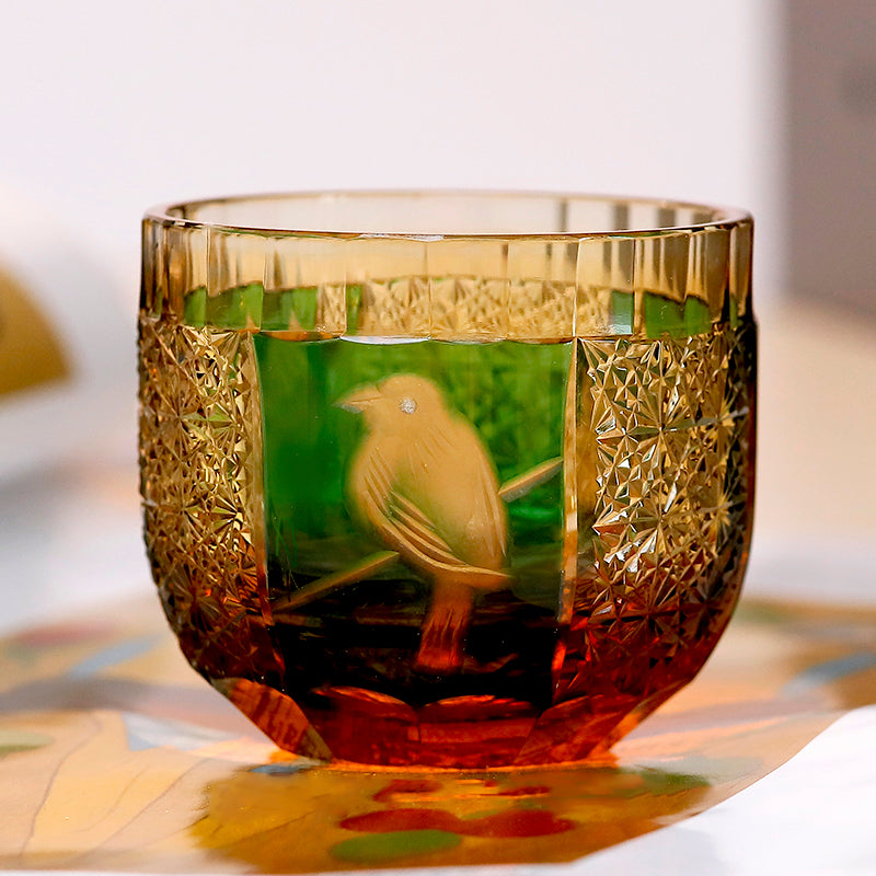 Premium Peace Dove Shot Glass Green/Blue Sake Glass 2oz