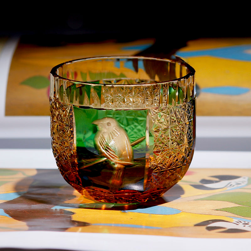 Premium Peace Dove Shot Glass Green/Blue Sake Glass 2oz