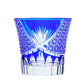 JP-017 220ml  Flared Shaped Hand Cut To Clear Table Tumbler Dark Blue Color Cased Glass Whiskey Tumblers Blue Edo Kiriko Cocktail glass