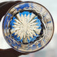 JP-119 240ml Handcrafted Edo Kiriko Whiskey Glasses Blue Clear Amber Hand Cutting Geometric And Chrysanthemum Mesh Patterns In Gift Box