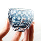 JP-040  60 ML Japanese Style Multi-Colored Min Shot Glass Sake Cup Edo Kiriko's Roaring Waves Design
