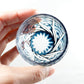 JP-040  60 ML Japanese Style Multi-Colored Min Shot Glass Sake Cup Edo Kiriko's Roaring Waves Design