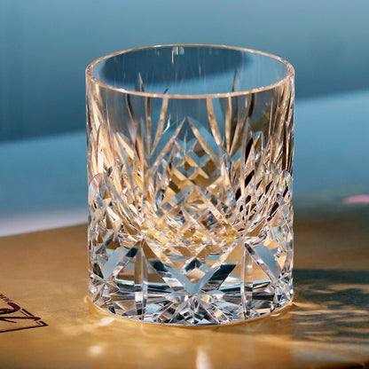 JP-128 Handmade Classic K9 Crystal Glass Sazerac Whiskey Glasses Edo Kiriko Heavy and Thick Bottom Rock Glass K9 Crystal Glass Cocktail Tumblers