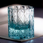 JP-129  Blue Green Oceans Of Stars K9 Crystal Glass Whiskey Tumbler Edo Kiriko Rock Glass Hand Cutting Blue Green Crystal Glass Cocktail Tumblers 200ml