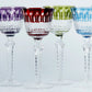 JP-097 150ml 5oz Hand Blown Chartreuse Color Cased Glass Stem Wine Glass Goblet Hand Cutting Lotus Deisgn