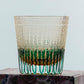 JP-130-3  Handmade 32 cl Green Amber Edo Kiriko Old Fashioned Glass Green Crystal Glass Whiskey Tumbler
