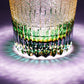JP-130-3  Handmade 32 cl Green Amber Edo Kiriko Old Fashioned Glass Green Crystal Glass Whiskey Tumbler