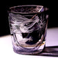 JP-134-2  Handcrafts 320mlBlackish Tinted Old Fashioned Glasses Edo Kiriko's Engraved Dragon Whiskey Glass In Gift Box
