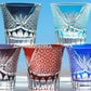 JP-017 220ml  Flared Shaped Hand Cut To Clear Table Tumbler Dark Blue Color Cased Glass Whiskey Tumblers Blue Edo Kiriko Cocktail glass