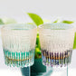 JP-130-3 Handmade Purple Crystal Whiskey Glass Tumbler Japanese Edo Kiriko Kaleidoscopic Old Fashioned Glass Large With Gift Box