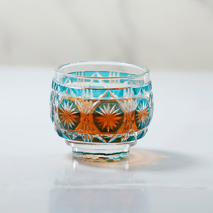 Japanese Style Crystal Sake Glass – 65ml Cut Design