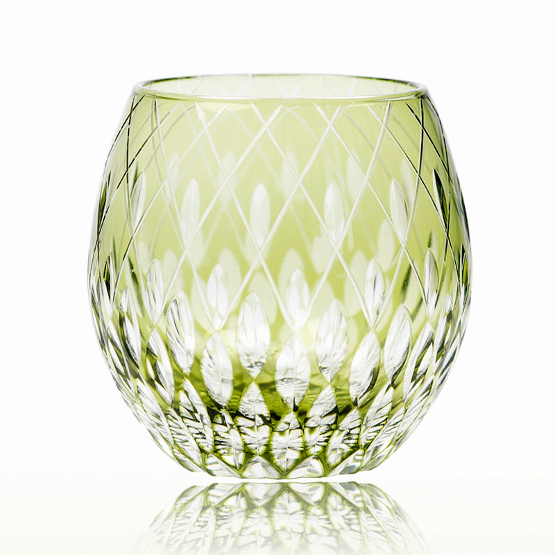Hand-Cut Edo Kiriko Rounded Globe Whiskey Tumbler