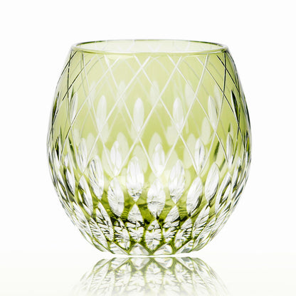 Hand-Cut Edo Kiriko Rounded Globe Whiskey Tumbler