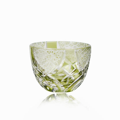 Flower Edo Kiriko Sake Glass Lead-Free Cut-to-Clear