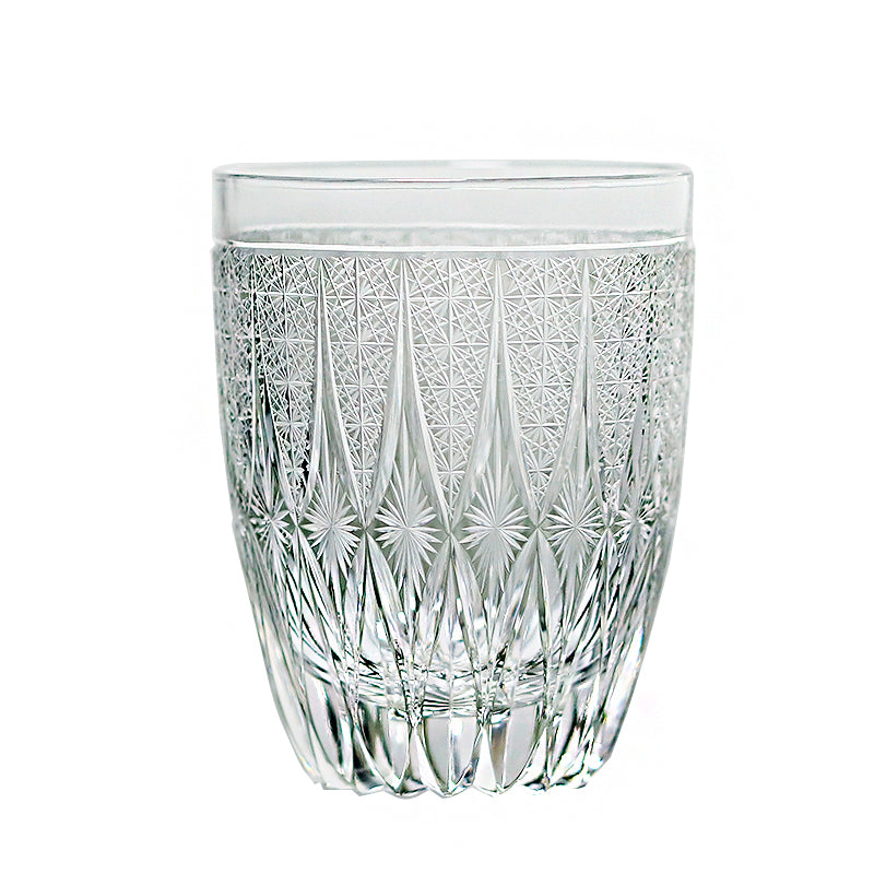Luxury Edo Kiriko Grey Glass Highball Tumbler 10oz
