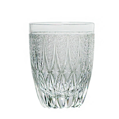 Luxury Edo Kiriko Grey Glass Highball Tumbler 10oz
