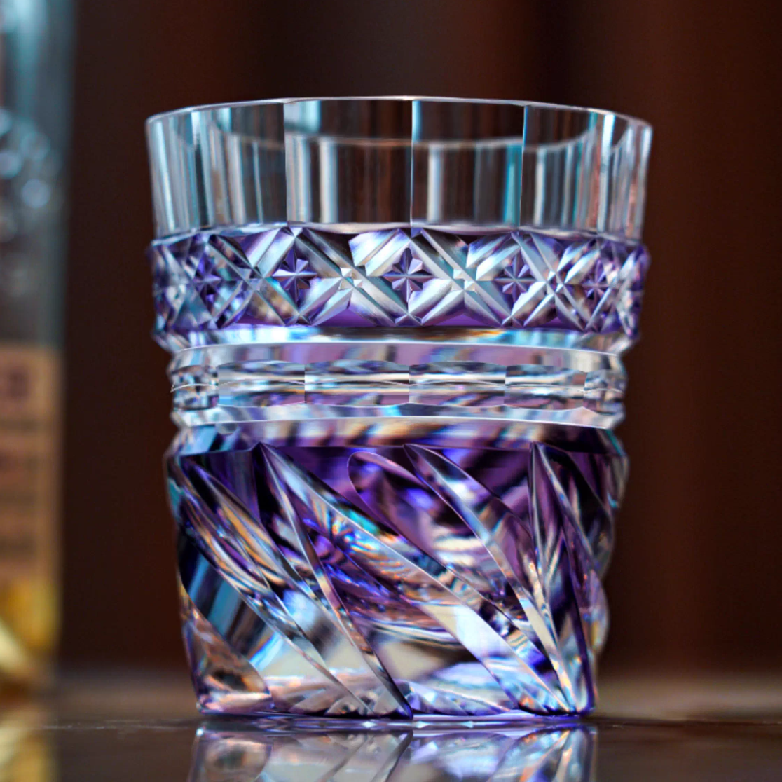 Windancer Purple Handmade Whiskey Glass 8oz