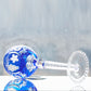 JP-099 240ml  Dark Blue Crystal Wine Glass With Hand Cutting Sunflower and Grapes Design