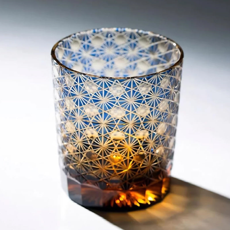 Classic Edo Kiriko Glass Tumbler Blue 9oz