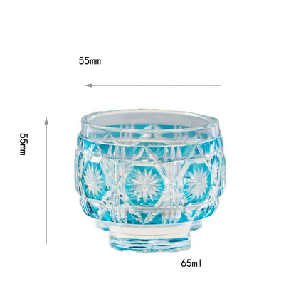 Japanese Style Crystal Sake Glass – 65ml Cut Design