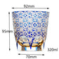 JP-048-3 320ml Dark Blue Overlaid Crystal Glass Whiskey Tumblers with Hand Engraved Chrysanthemum Design