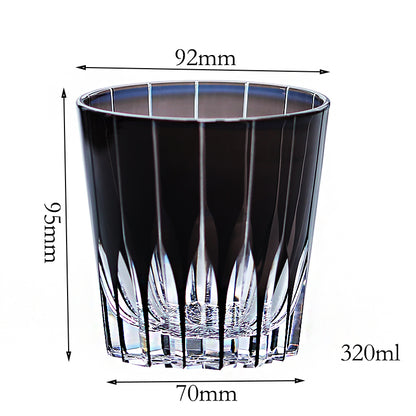 JP-050-6  320ml Hand Cut To Black Whiskey Glasses Edo Kiriko's Asterism Patterns Old Fashioned Tumblers
