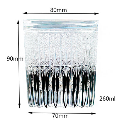 JP-130-1  Japanese Style Edo Kiriko Handcrafted Stellar Nexus Whisky Glasses Black With Gift Box