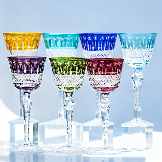 Hand-Cut Crystal Wine Glass Green