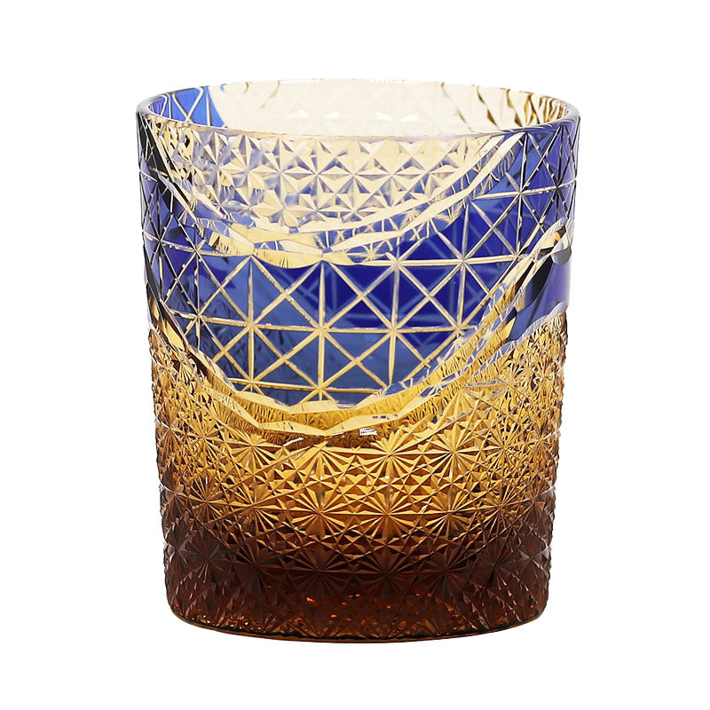 Edo Kiriko Mount Fuji Whiskey Glass 9oz