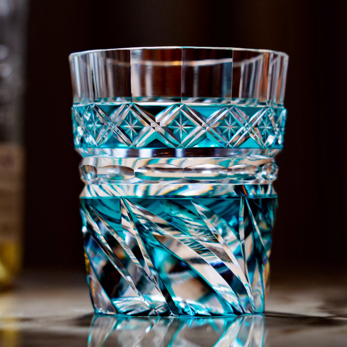 Windancer Sky Blue Handmade Whiskey Glass 8oz