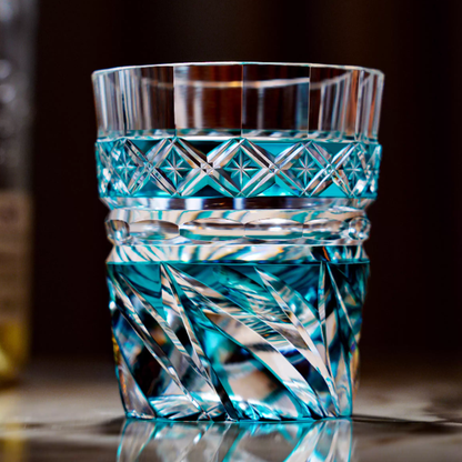 Windancer Sky Blue Handmade Whiskey Glass 8oz