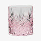 JP-128 Handmade Pink Whiskey Tumbler K9 Crystal Glass Sazerac Whiskey Glasses Edo Kiriko's K9 Crystal Glass Cocktail Tumblers