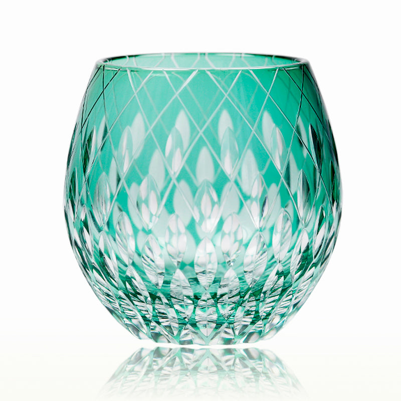 Hand-Cut Edo Kiriko Rounded Globe Whiskey Tumbler