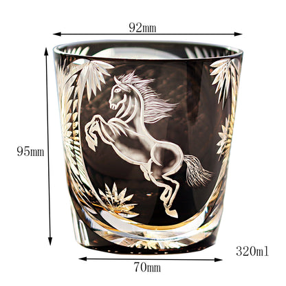 Galloping Horse Whiskey Glass Black 11oz