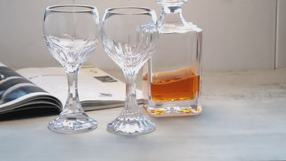 JP-092-2  330ml Hand Cut Deep Orgue Bevel Design Stem Glass Goblet Lead Free Crystal Glass Wine Glass Water Beverages