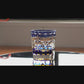 JP-117  240ml Edo Kiriko Kaleidoscope Old Fashioned Glass Tumbler Clear Blue and Amber Cased Crystal Glass Whiskey Tumblers Engraved Balls And Flowers Design