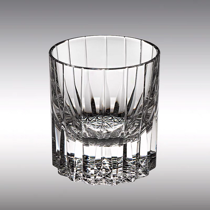 JP-091  200 ml  Heavy and Thick Bottom Transparent K9 Crystal Glass Tumblers---Hand engraved asterism Patterns