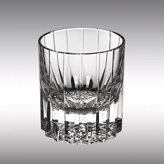 JP-091  200 ml  Heavy and Thick Bottom Transparent K9 Crystal Glass Tumblers---Hand engraved asterism Patterns