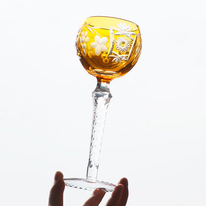 Bohemian Style Crystal Handmade Wine Glass Yellow