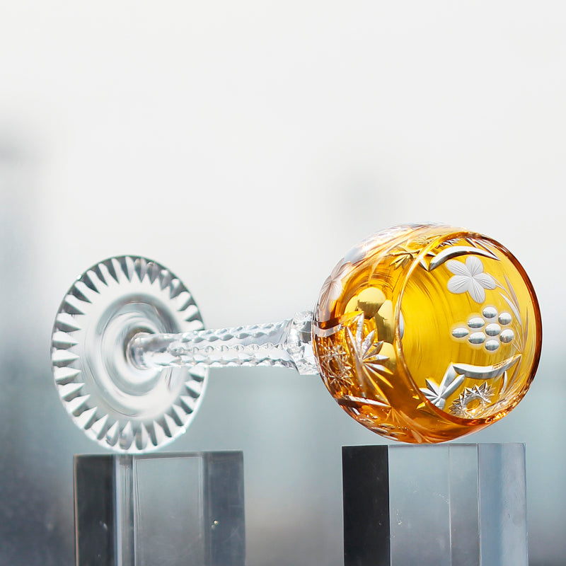 Bohemian Style Crystal Handmade Wine Glass Yellow