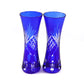 Small size Height:165mm Hand engraved and blue colored glass flower bud vase