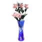 Small size Height:165mm Hand engraved and blue colored glass flower bud vase