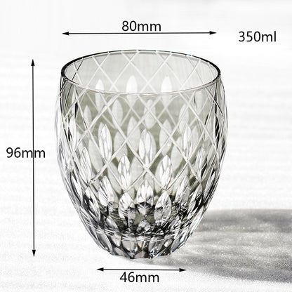 wholesale custom hand-carved color whiskey glass